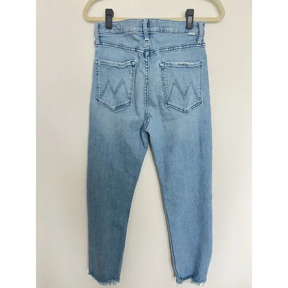 Mother Women’s High Waisted Rider Ankle Fray Jeans in Fish Out of Water Size 32 - Picture 5 of 16